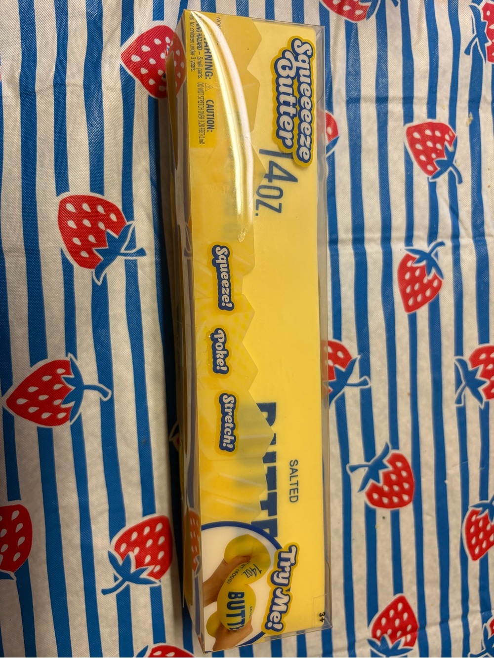 Kids Squishy Butter Toy - Yellow Plush Play Food - Picture 2 of 4